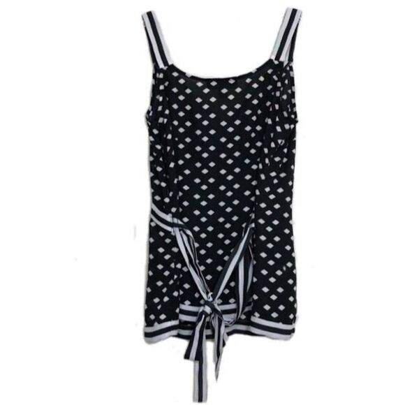 INC International Concepts Top Women S Polka Dot Gridded Geometric - Picture 2 of 3
